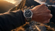 Hamilton watch on mountain trail