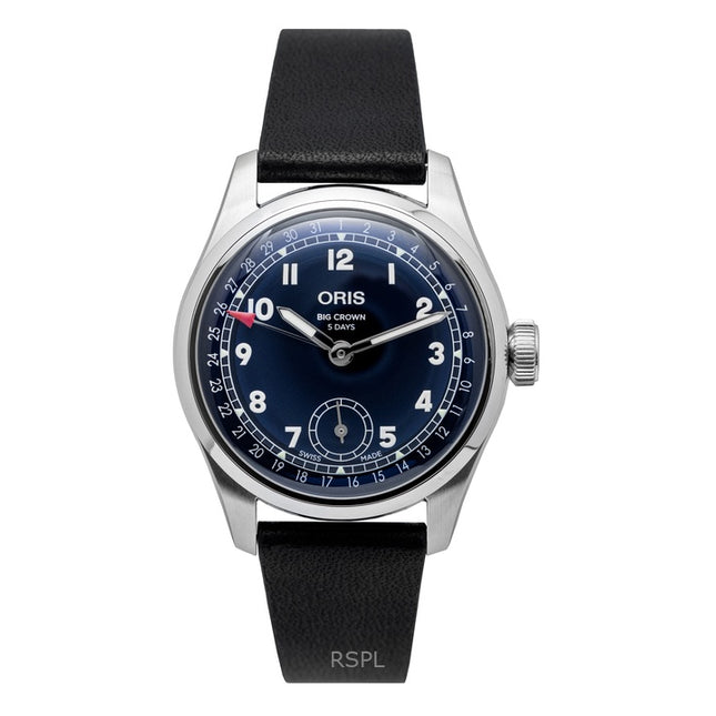 Oris Big Crown Pointer Date Calibre 403 Leather Strap Blue Dial Automatic 01-403-7776-4065-07-5-19-11 Men's Watch