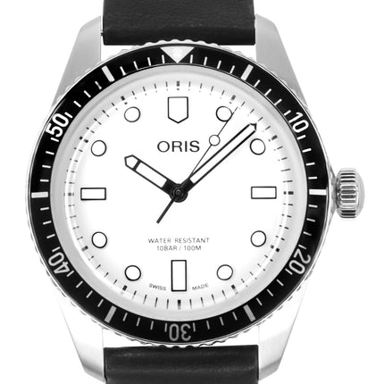 Oris Social Club Singapore Leather Strap White Dial Automatic 01-733-7707-4051-OSC-SGP-Set 100M Men's Watch