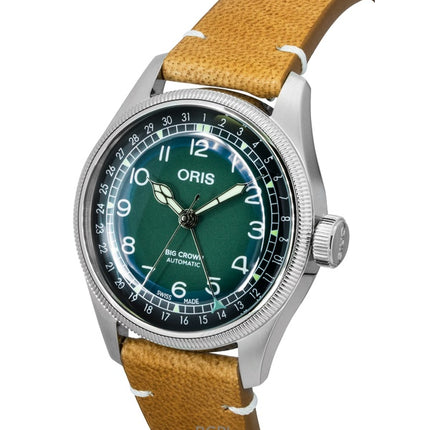 Oris Big Crown Cervo Volante Leather Strap Green Dial Automatic 01-754-7779-4067-Set Men's Watch
