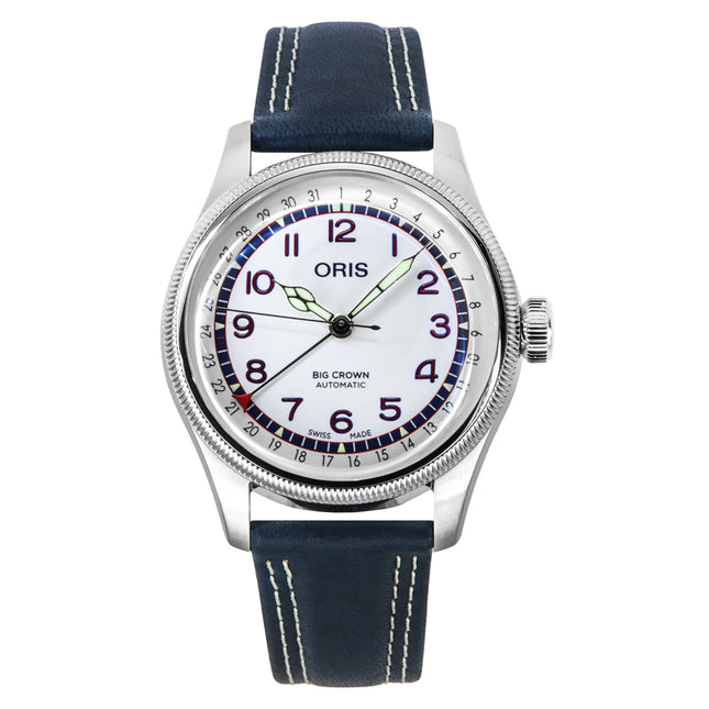 Oris Hank Aaron Limited Edition Leather Strap White Dial Automatic 01-754-7785-4081-Set Unisex Watch With Gift Set
