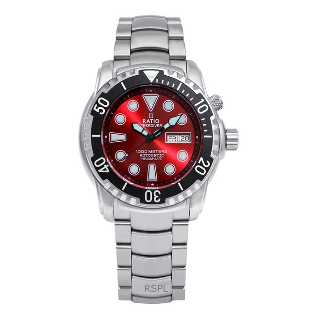 Ratio FreeDiver Helium-Safe 1000M Sapphire Automatic 1068HA96-34VA-RED Men's Watch