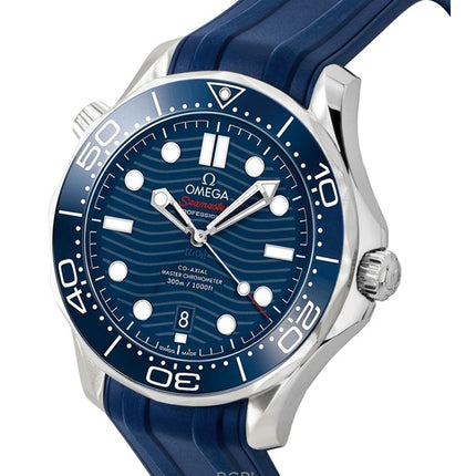 Omega Seamaster Rubber Strap Blue Dial Automatic Diver's 210.32.42.20.03.001 300M Men's Watch