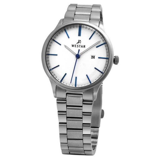 Westar Profile Stainless Steel White Dial Quartz 40182STN407 Womens Watch