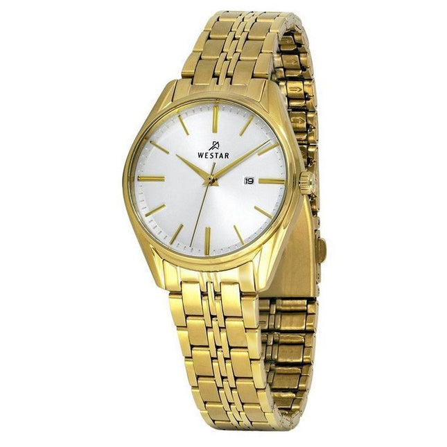 Westar Profile Gold Tone Stainless Steel White Dial Quartz 40210GPN107 Womens Watch