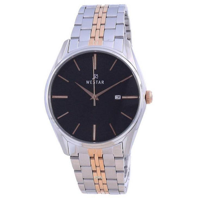 Westar Black Dial Two Tone Stainless Steel Quartz 50210 SPN 603 Men's Watch