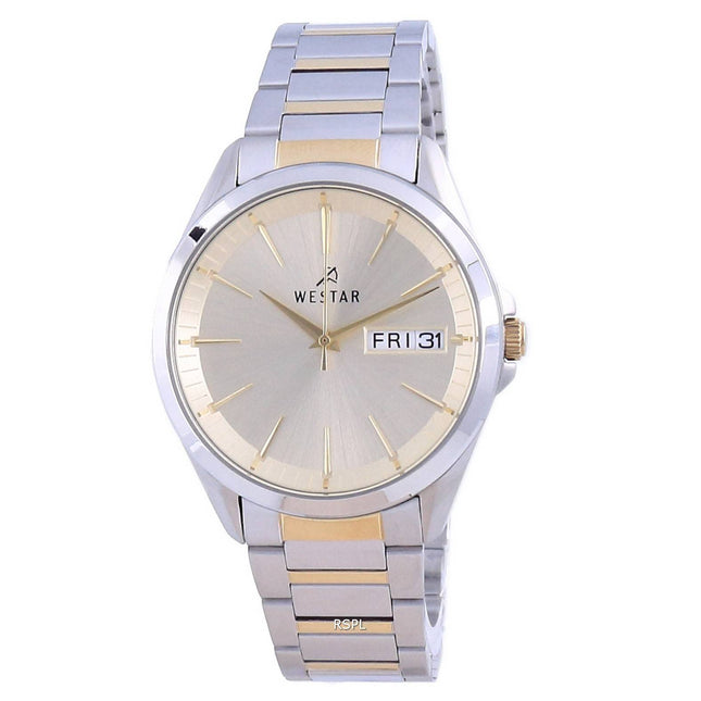 Westar Champagne Dial Two Tone Stainless Steel Quartz 50212 CBN 102 Men's Watch