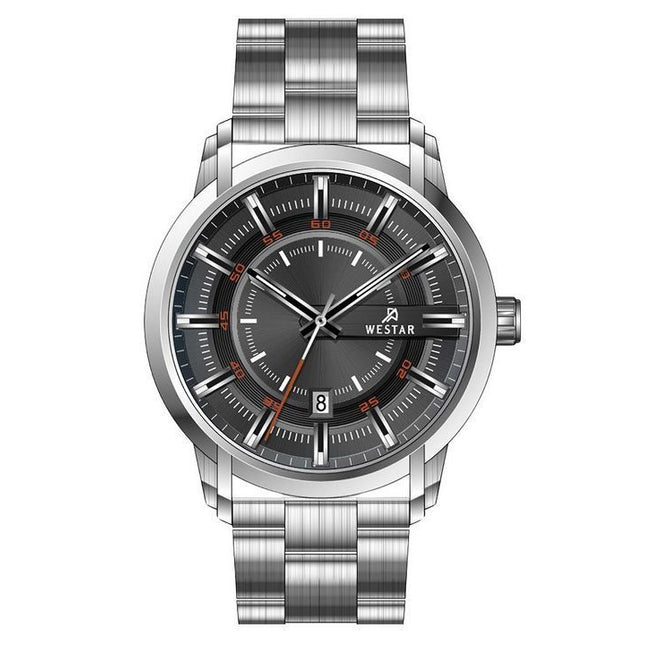 Westar Profile Stainless Steel Black Dial Quartz 50229STN803 Mens Watch