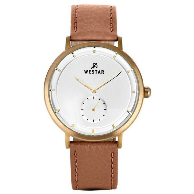 Westar Profile Leather Strap Silver Dial Quartz 50246BZZ187 Mens Watch