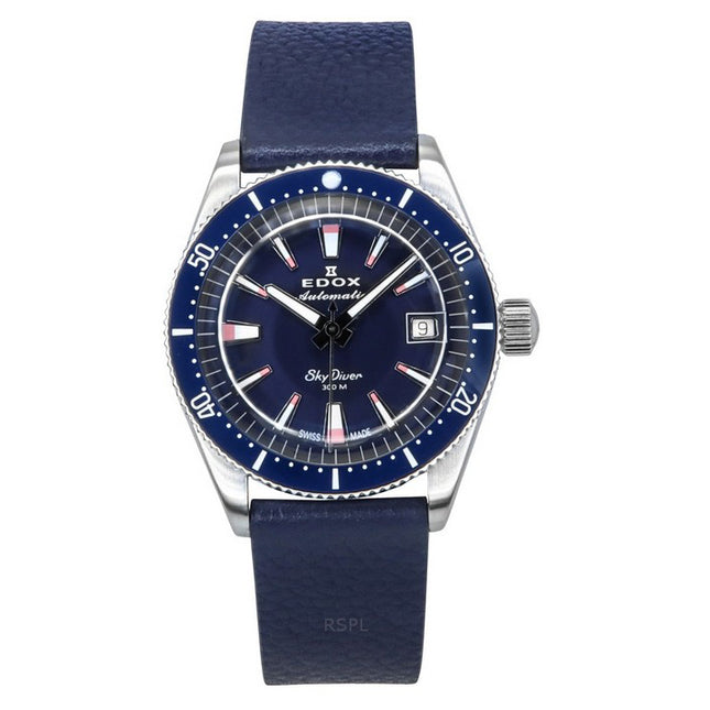 Edox Skydiver Limited Special Blue Dial Automatic Diver's 80131 3BUC BUICO 300M Men's Watch With Extra Strap