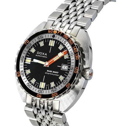 Doxa SUB 300T Sharkhunter Stainless Steel Black Dial Automatic Diver's 840.10.101.10 1200M Men's Watch With Extra Strap