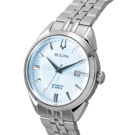 Bulova Sutton Stainless Steel Ice Blue Dial Automatic 96B423 Men's Watch