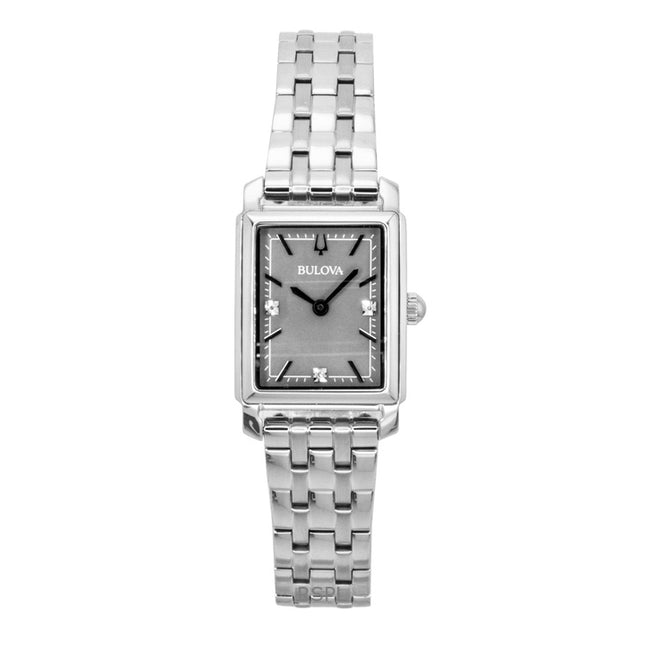 Bulova Sutton Diamond Accents Stainless Steel Grey Mother of Pearl Dial Quartz 96P252 Women's Watch