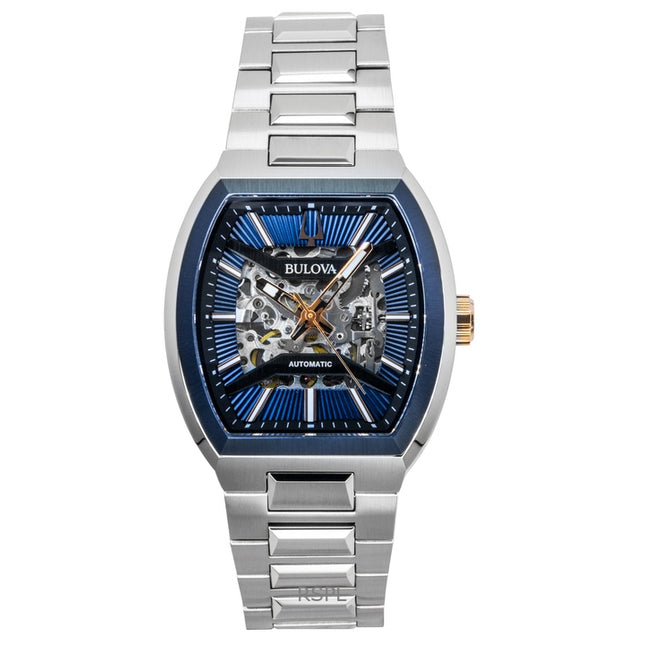 Bulova Maquina Stainless Steel Blue Dial Automatic 98A319 Men's Watch