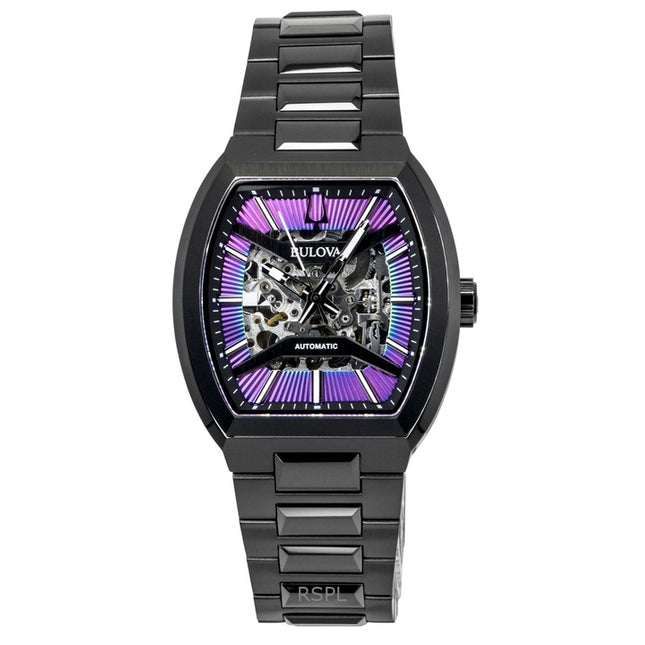 Bulova Maquina Stainless Steel Multicolor Semi-Skeleton Dial Automatic 98A320 Men's Watch
