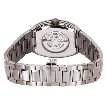 Bulova Maquina Stainless Steel Green Skeleton Dial Automatic 98A321 Men's Watch