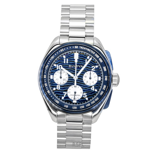 Bulova Lunar Pilot Timascus Chronograph 150th Anniversary Limited Edition Blue Dial Quartz 98A329 Men's Watch