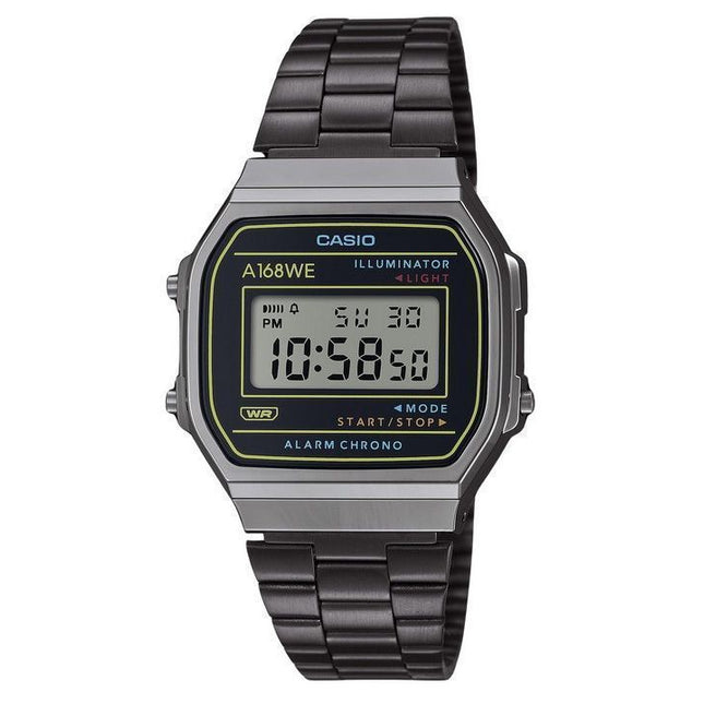 Casio Vintage Heritage Colors Stainless Steel Black Dial Quartz A168WEHB-1A Unisex Watch