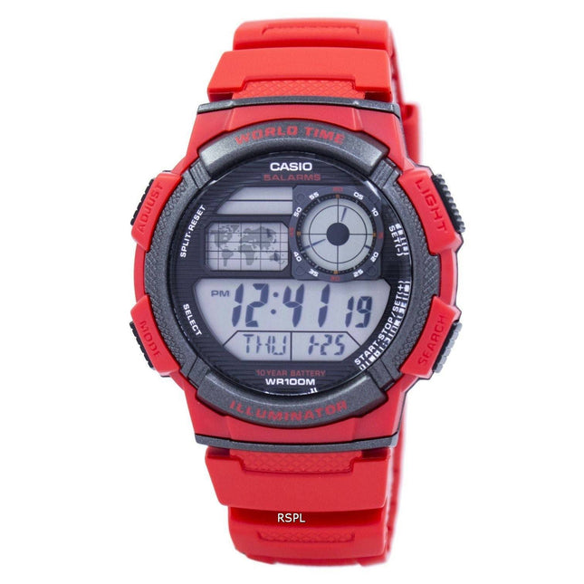 Casio Youth World Time Alarm World Map AE-1000W-4AV AE1000W-4AV Men's Watch