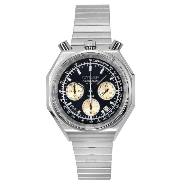 Citizen Tsuno Bull Head Chronograph Stainless Steel Black Dial Quartz AN3700-54E Men's Watch