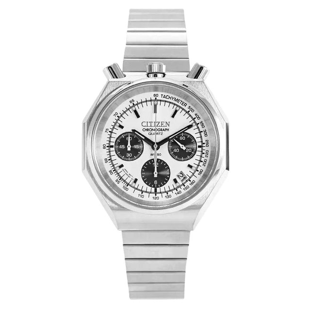 Citizen Tsuno Bull Head Chronograph Stainless Steel Silver Dial Quartz AN3700-62A Men's Watch