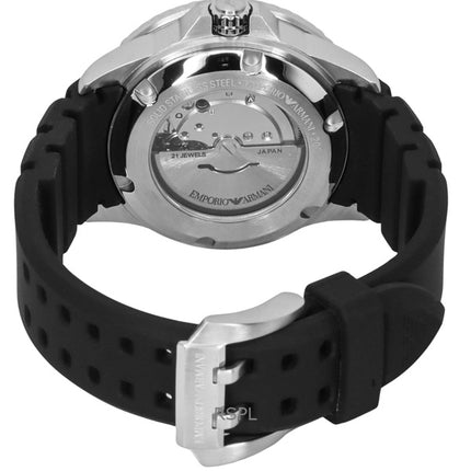 Emporio Armani Sea Explorer Silicone Strap Black Dial Automatic Diver's AR60078 200M Men's Watch