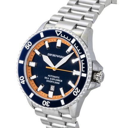Emporio Armani Sea Explorer Stainless Steel Blue Dial Diver's Automatic AR60090 200M Men's Watch