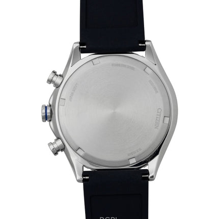 Citizen Eco-Drive Chronograph Silicone Strap Blue Dial AT2569-04L 100M Men's Watch