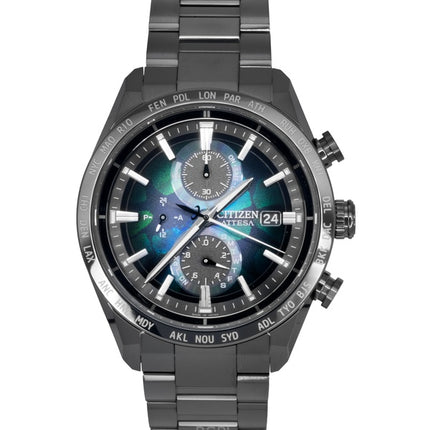 Citizen Attesa Radio-Controlled Chronograph Super Titanium Multicolor Dial Eco- Drive AT8286-65E 100M Men's Watch