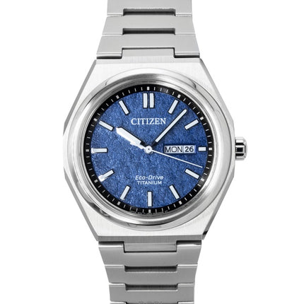 Citizen Zenshin Super Titanium Blue Dial Eco-Drive AW0130-85L 100M Men's Watch