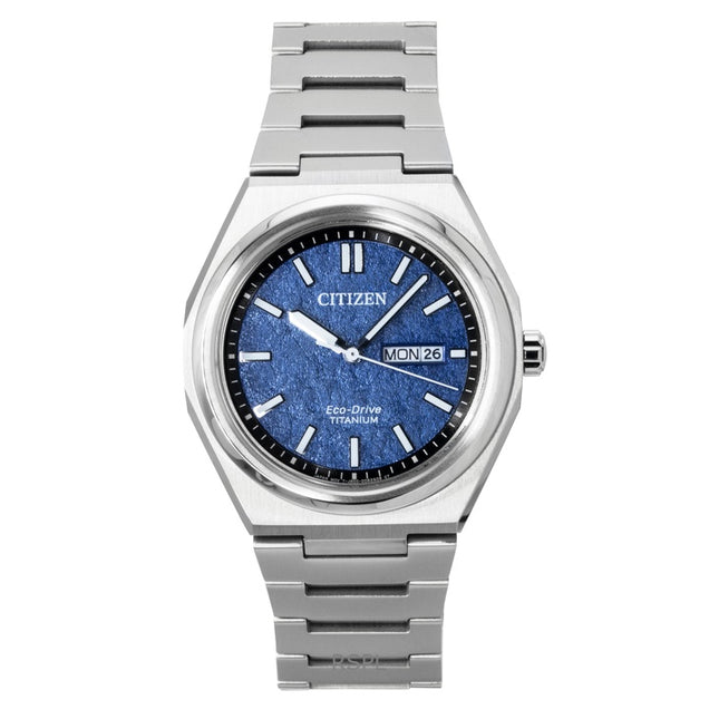 Citizen Zenshin Super Titanium Blue Dial Eco-Drive AW0130-85L 100M Men's Watch