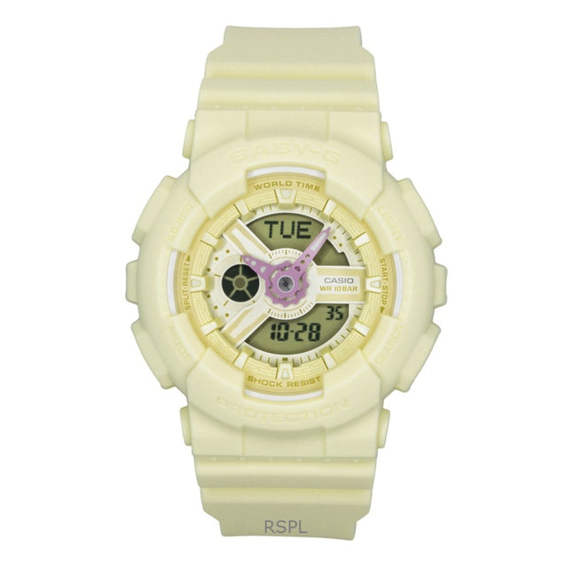 Casio Baby-G Analog Digital Resin Strap Yellow Dial Quartz BA-110AH-9A 100M Women's Watch