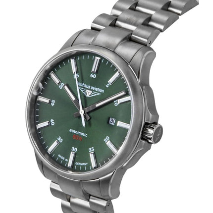 Bauhaus Aviation Titanium Dark Green Dial Automatic 2864M4 100M Men's Watch