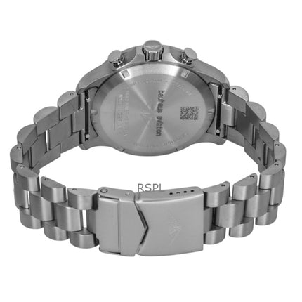 Bauhaus Aviation Chronograph Titanium Green Dial Quartz 2880M4 100M Men's Watch