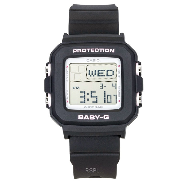 Casio Baby-G Plus Digital Resin Strap Quartz BGD-10KH-1 100M Women's Watch With Silicone Holder