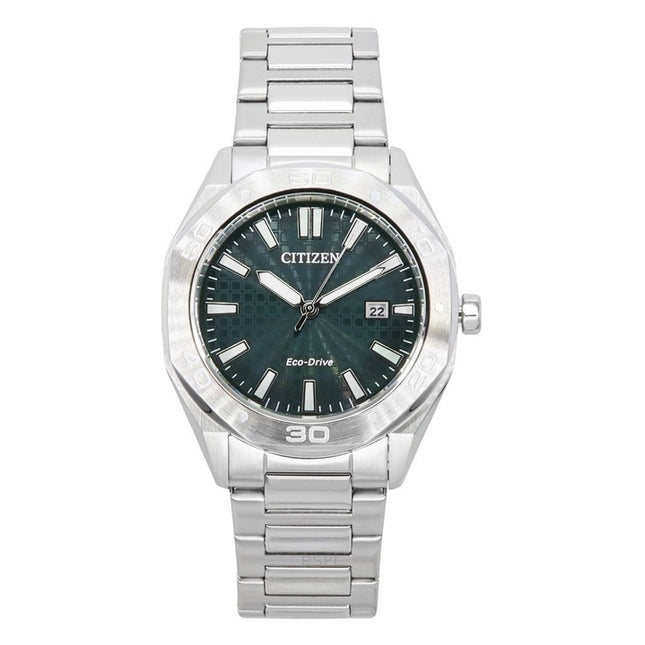 Citizen Eco-Drive Stainless Steel Green Dial BM7630-80X 100M Men's Watch