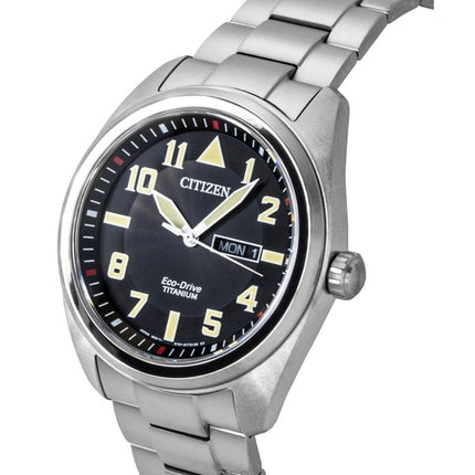 Citizen Garrison Super Titanium Black Dial Eco Drive BM8560-88E 100M Men's Watch