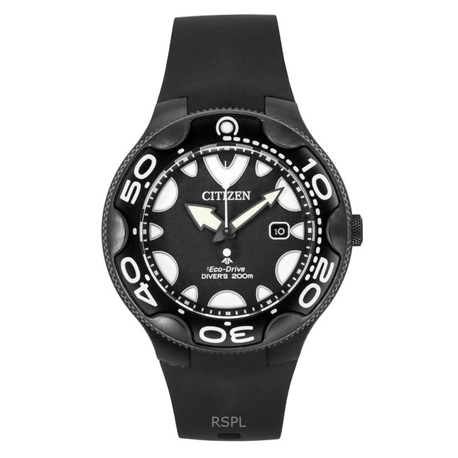 Citizen Promaster Eco-Drive Orca Polyurethane Strap Black Dial Diver's BN0235-01E 200M Men's Watch