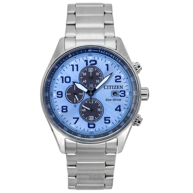 Citizen Eco-Drive Chronograph Limited Edition Stainless Steel Blue Dial CA0770-72M 100M Men's Watch