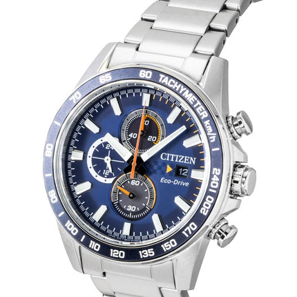 Citizen Brycen Chronograph Stainless Steel Blue Dial Eco-Drive CA0781-50L 100M Men's Watch