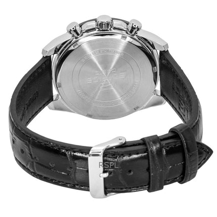 Casio Edifice Analog Chronograph Leather Strap Black Dial Quartz EFR-574BL-1AV 100M Men's Watch