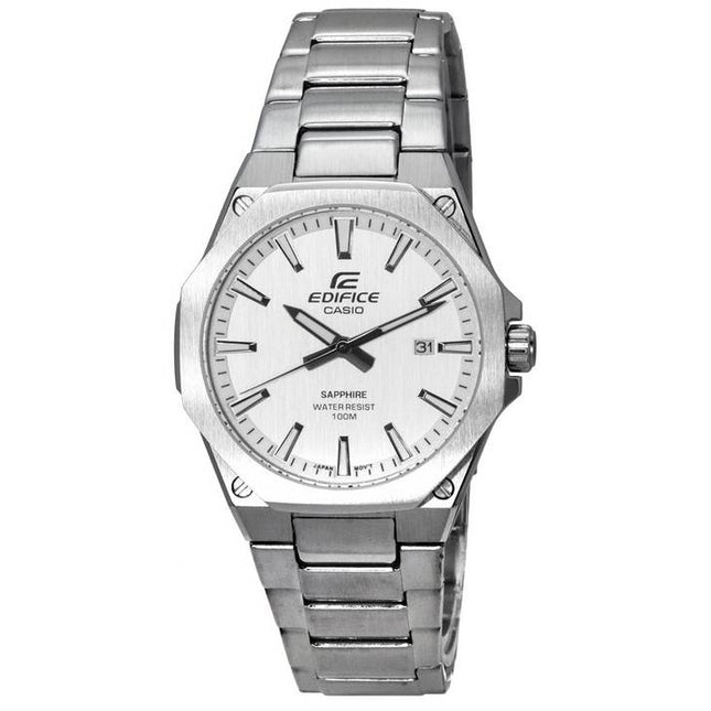 Casio Edifice Stainless Steel White Dial Quartz EFR-S108D-7A EFRS108D-7 100M Men's Watch