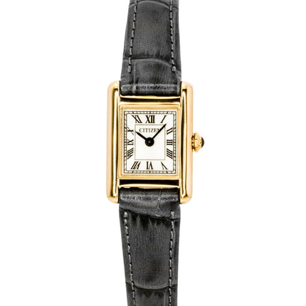 Citizen Analog Leather Strap Silver Dial Eco-Drive EG2799-18W Women's Watch