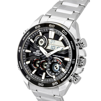 Casio Edifice Analog Digital Stainless Steel Black Dial Quartz ERA-130D-1A 100M Men's Watch