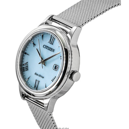 Citizen Elegance Stainless Steel Blue Dial Eco-Drive EW2621-75M 100M Women's Watch