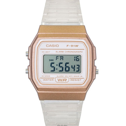 Casio Digital Transparent Resin Strap Quartz F-91WS-7A3 Unisex Watch