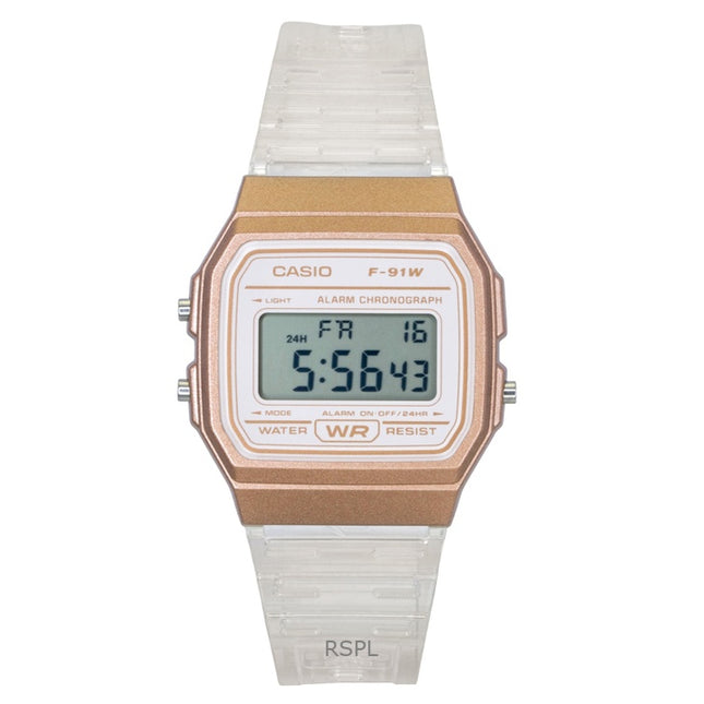Casio Digital Transparent Resin Strap Quartz F-91WS-7A3 Unisex Watch