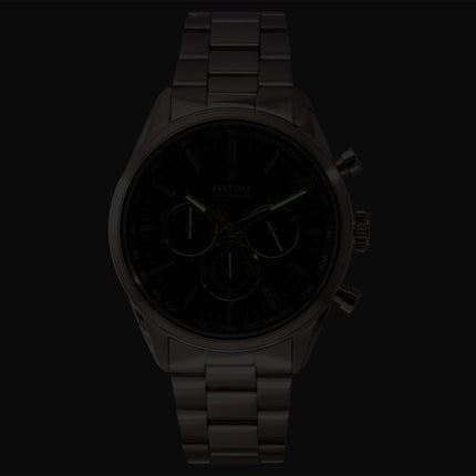 Festina Timeless Chronograph Stainless Steel Black Dial Quartz F16820-4 100M Men's Watch