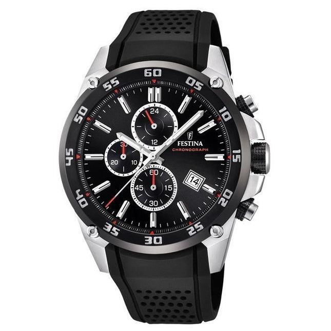Festina The Originals Chronograph Rubber Strap Black Dial Quartz F20330-5 100M Mens Watch