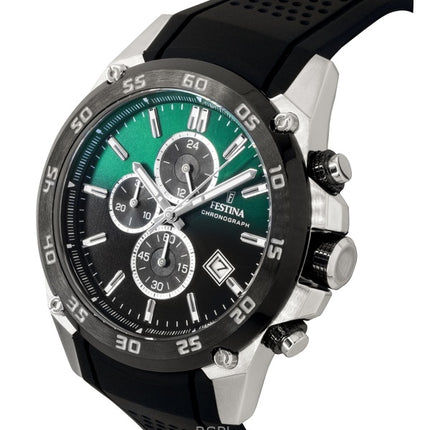 Festina The Originals Chronograph Rubber Strap Green Dial Quartz F20330-B 100M Men's Watch